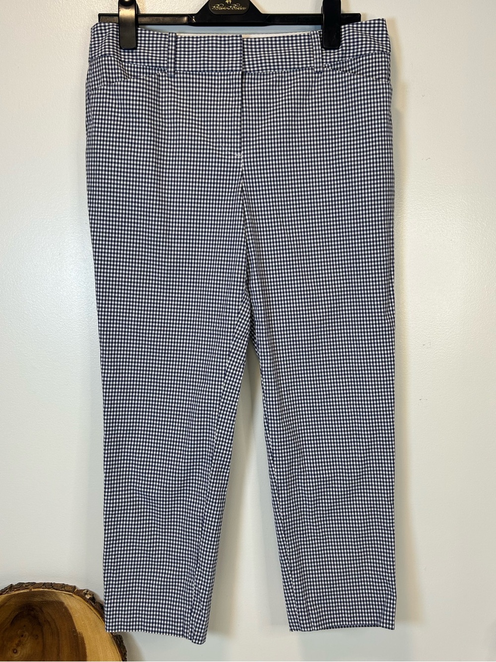 Talbots Navy and White Preppy Gingham Pants Cropped Women’s Size 10 Petite